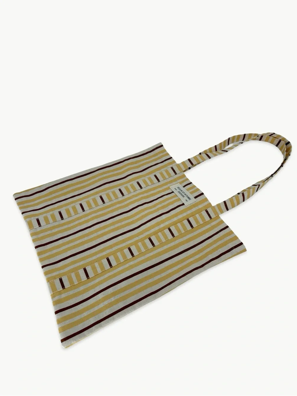 Sézane Yellow Striped Tote & Floral Gift Pouch Bundle Canvas Shopper NWT